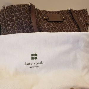 KATE SPADE chocolate quilted noelle tote & dustbag